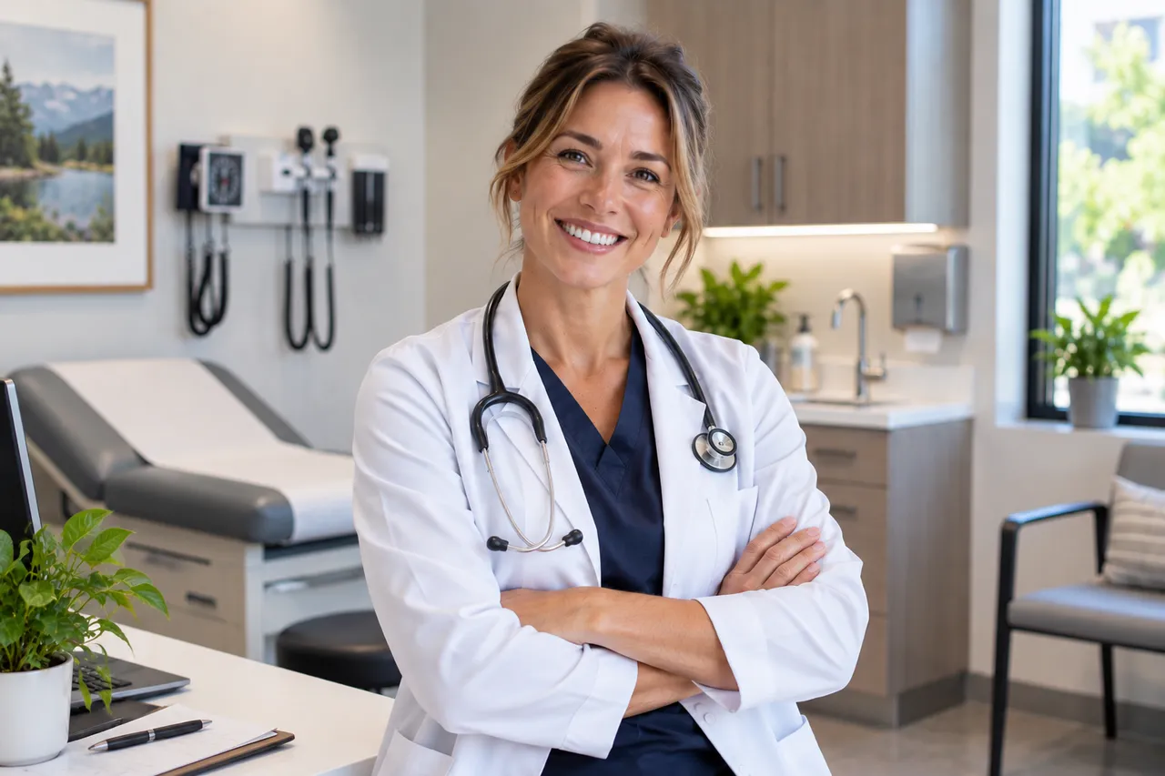 Medical practice owner in her clinic