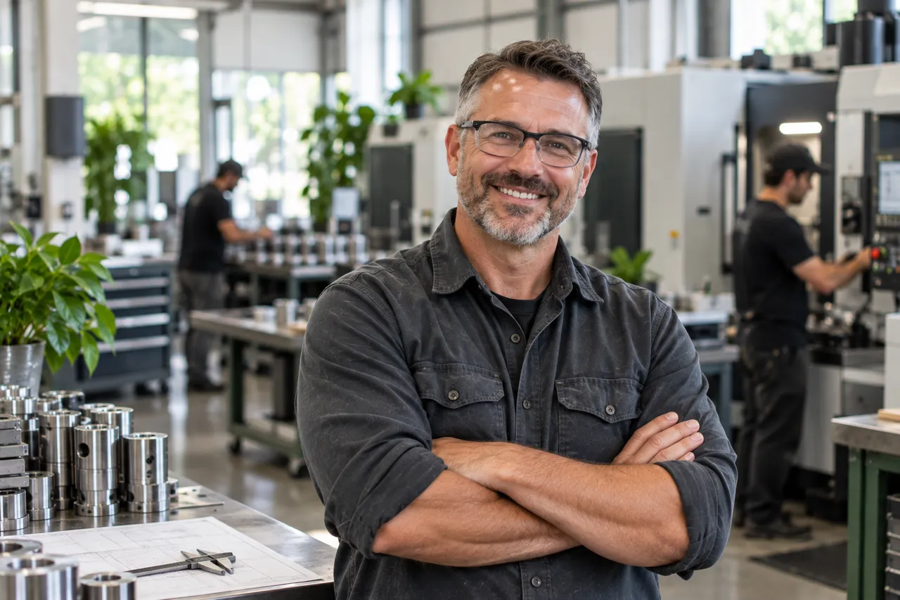Manufacturing business owner on the production floor